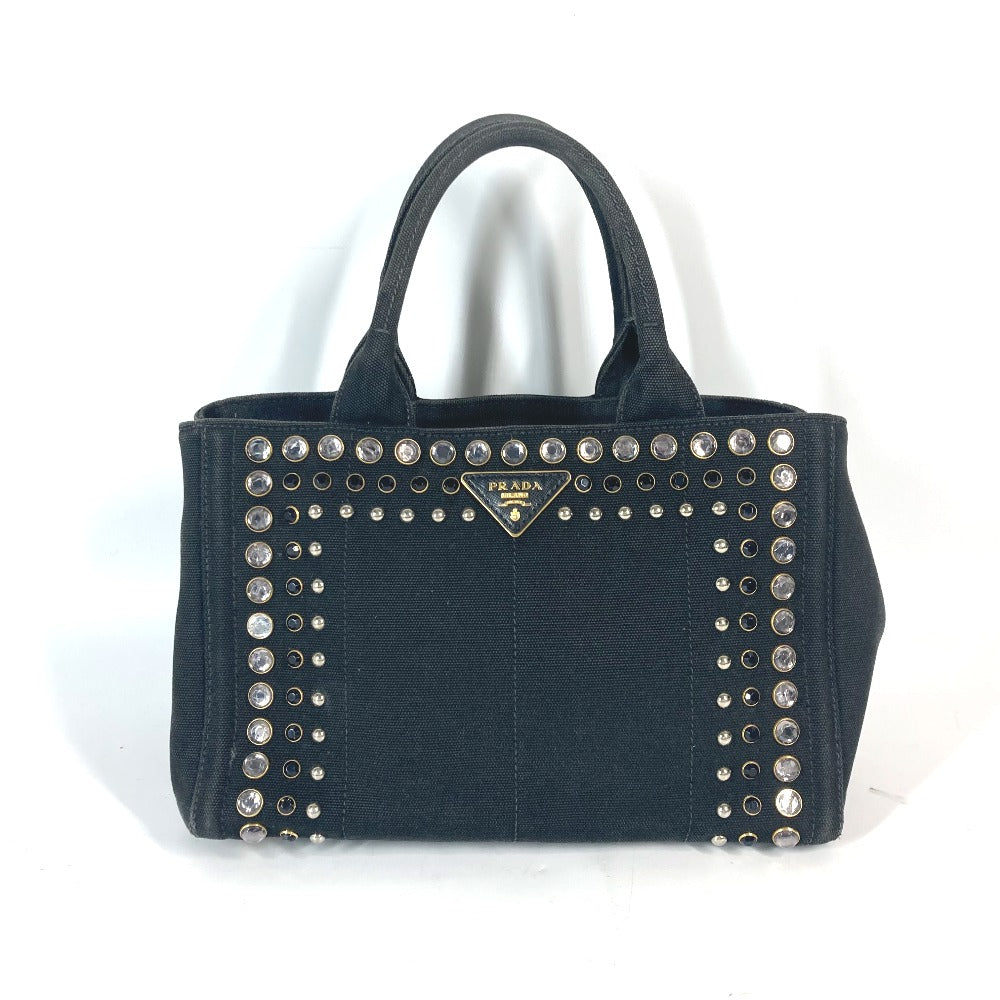 Tote Bag Crossbody Canapa S With Stones Canvas Black Crossbody Bag