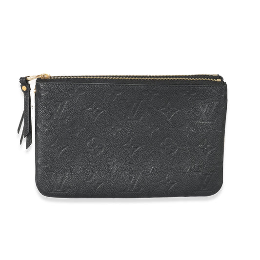 Louis Vuitton Empreinte Double Zip Pochette Black Clutch Bag
