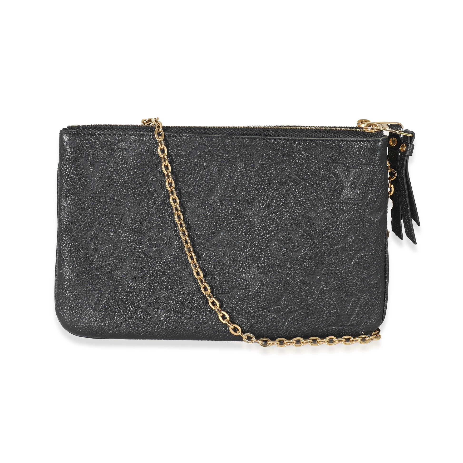 Louis Vuitton Empreinte Double Zip Pochette Black Clutch Bag