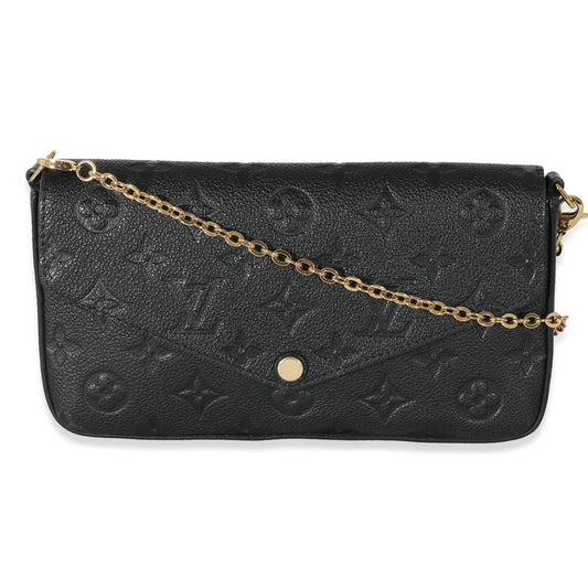 Louis Vuitton Empreinte Felicie Pochette Monogram Black Clutch Bag 6