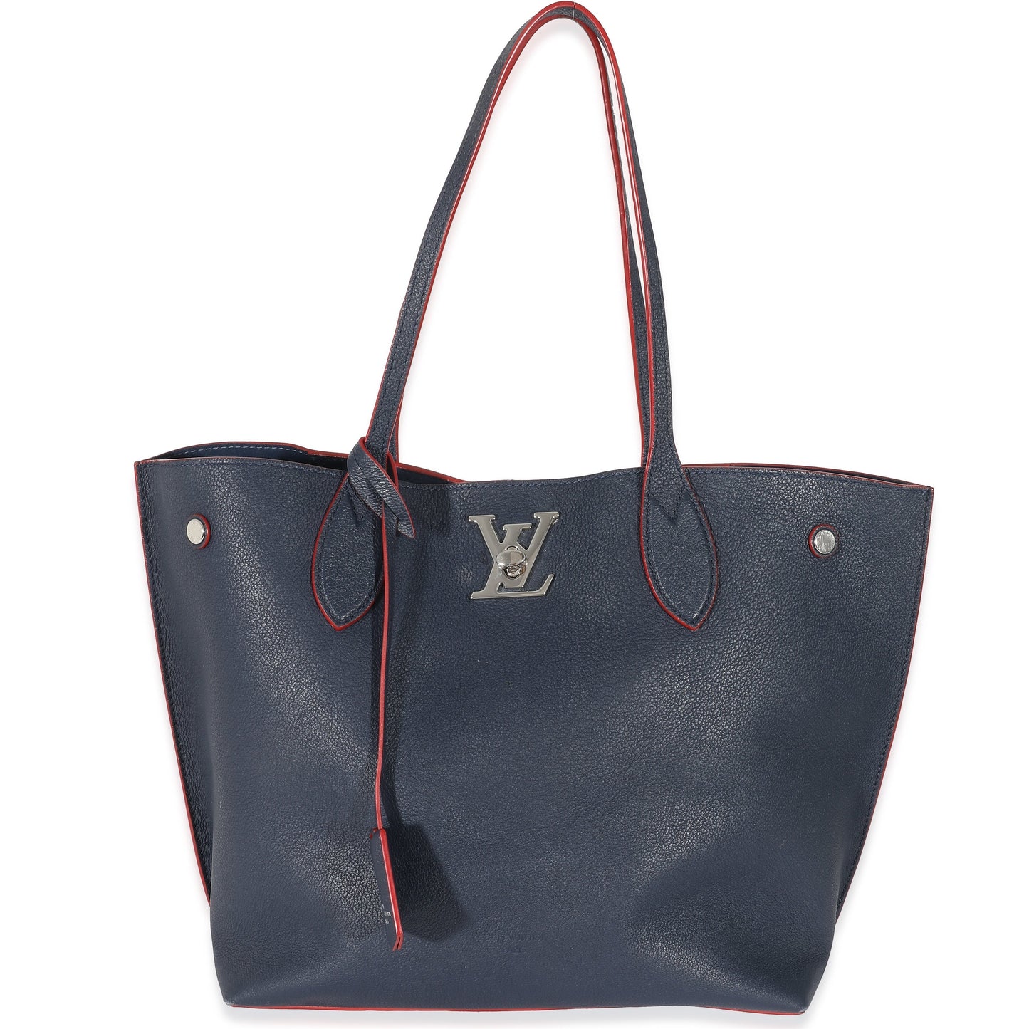 Louis Vuitton Marine Rouge Lockme Go Calfskin Tote Bag