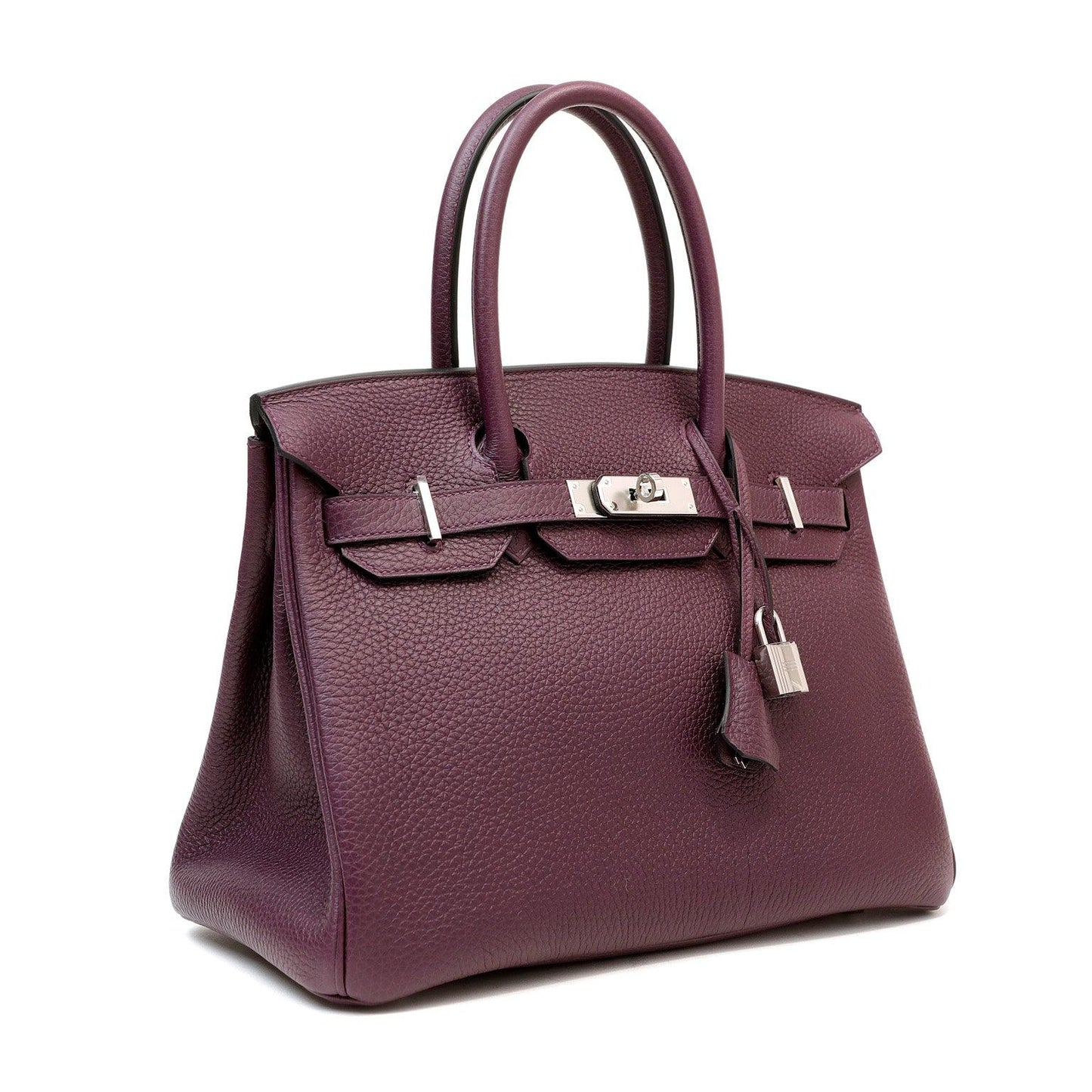 Hermes Cassis Togo Birkin W Palladium Hardware Handbag Travel Bag