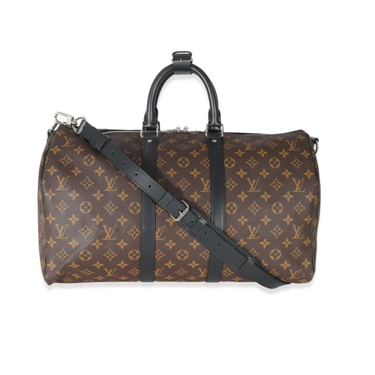 Louis Vuitton Macassar Keepall Bandoulière 45 Monogram Canvas Handbag