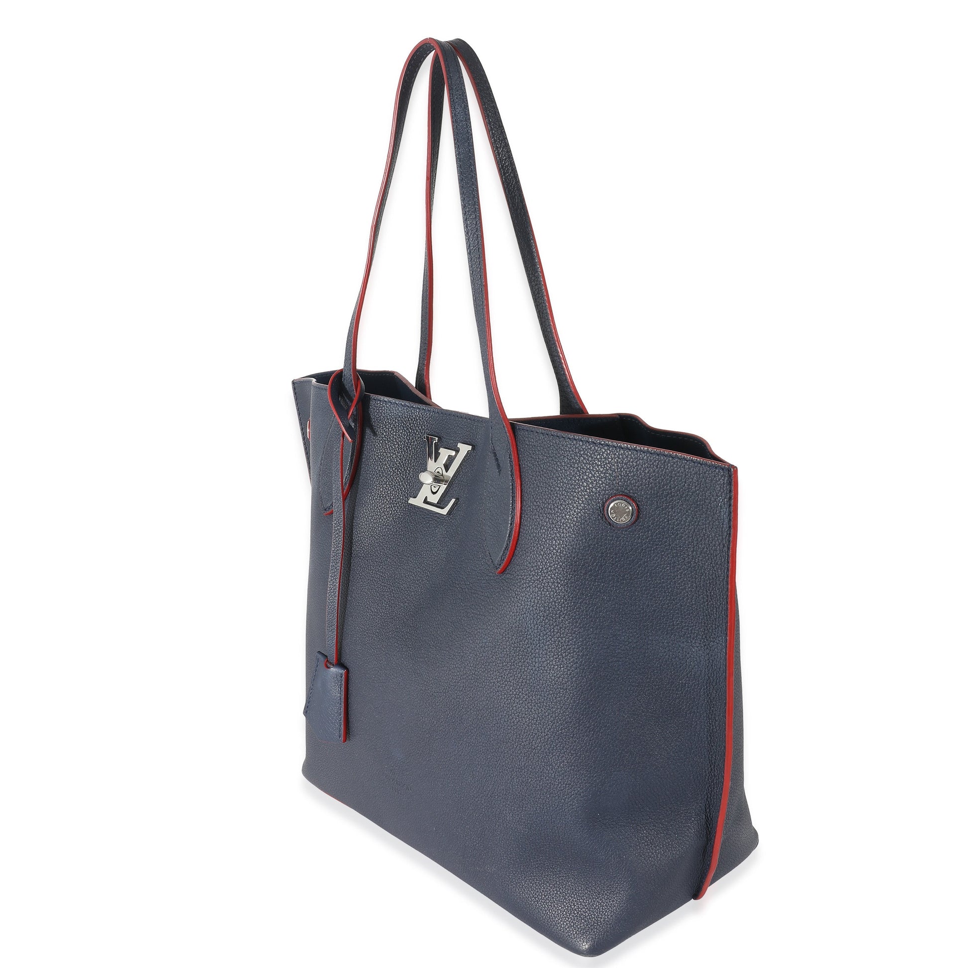 Louis Vuitton Marine Rouge Taurillon Lockme Cabas Tote Bag