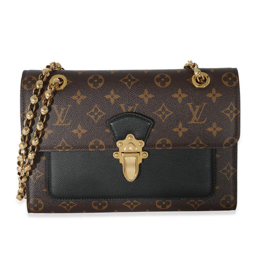 Louis Vuitton Taurillon Victoire Monogram Canvas Black Chain Handbag