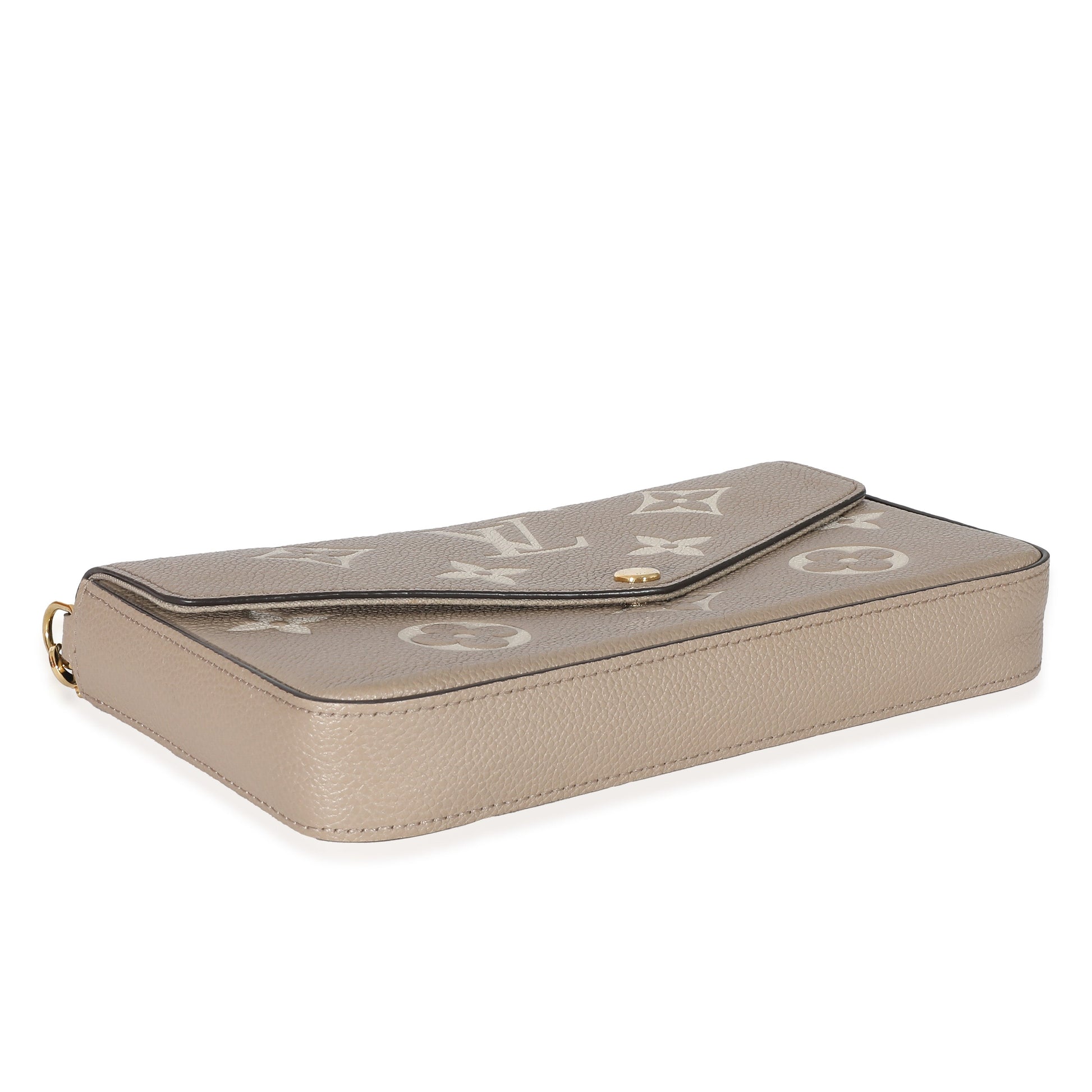 Louis Vuitton Tourterelle Creme Empreinte Giant Félicie Monogram Clutch Bag Felicie Pochette
