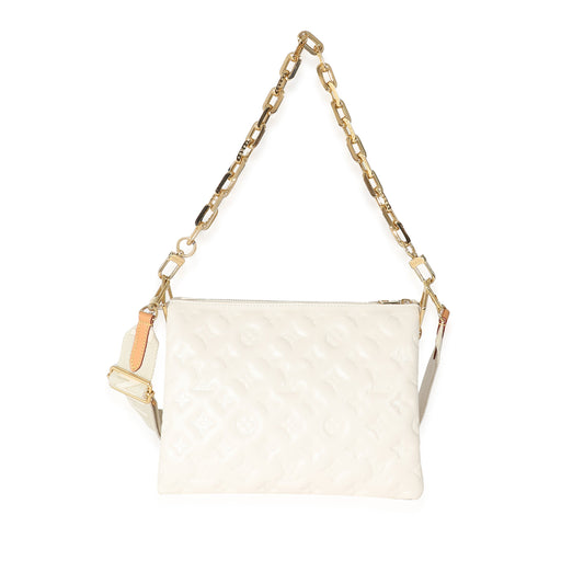 Louis Vuitton Puffy Coussin PM Monogram Lambskin Cream Handbag Coussin Pm