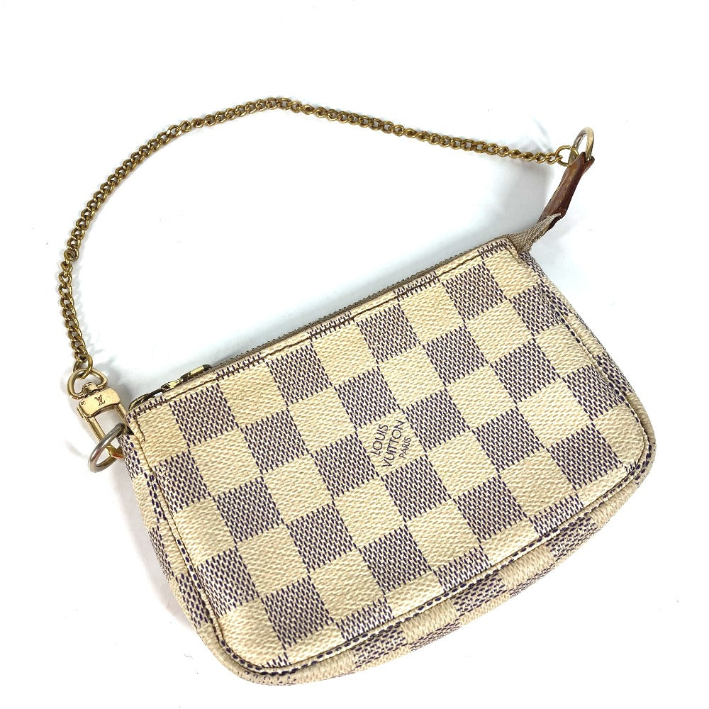 Louis Vuitton N58010 Damier Azur Damier Azur Canvas White Mini Clutch Bag