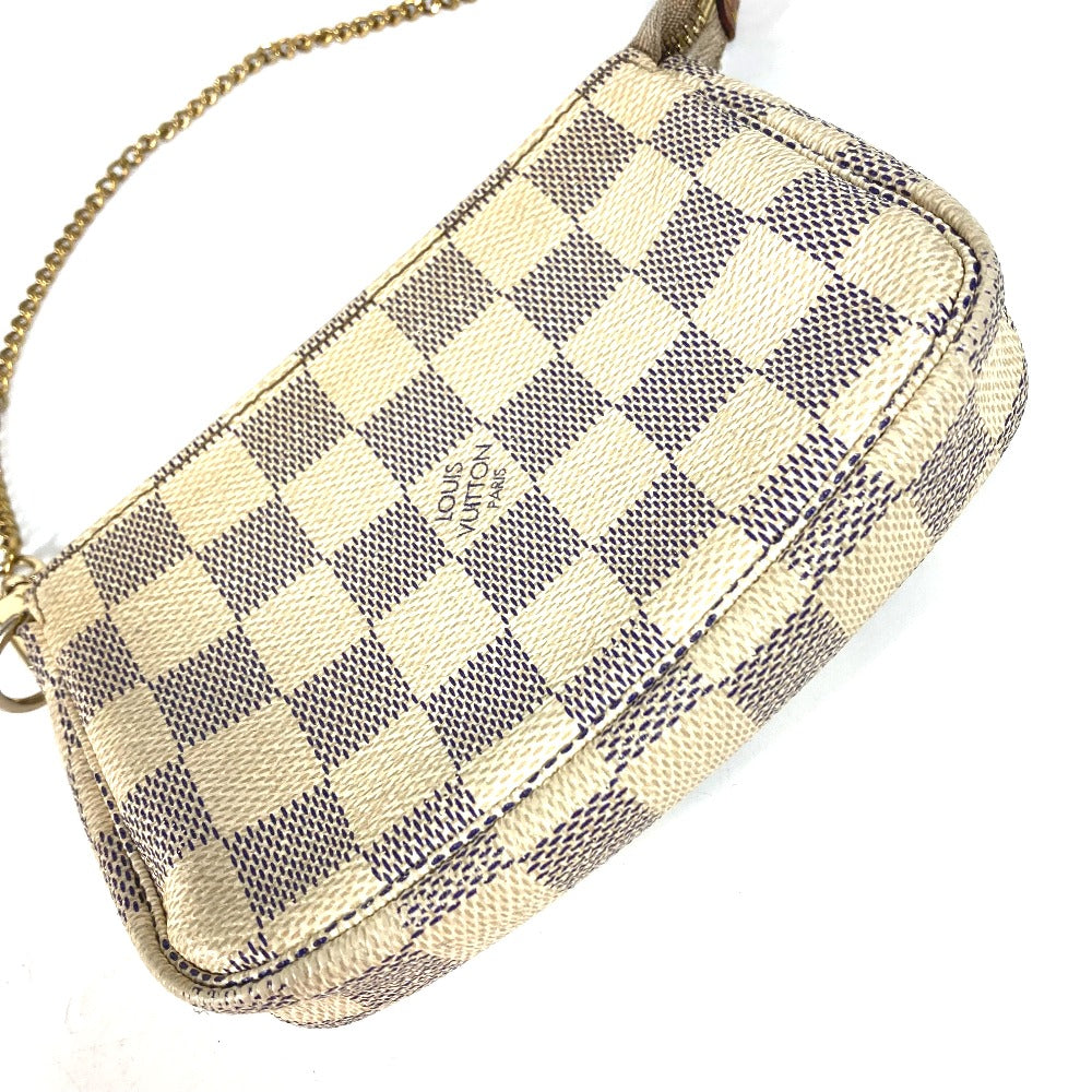 Louis Vuitton N58010 Damier Azur Damier Azur Canvas White Mini Clutch Bag