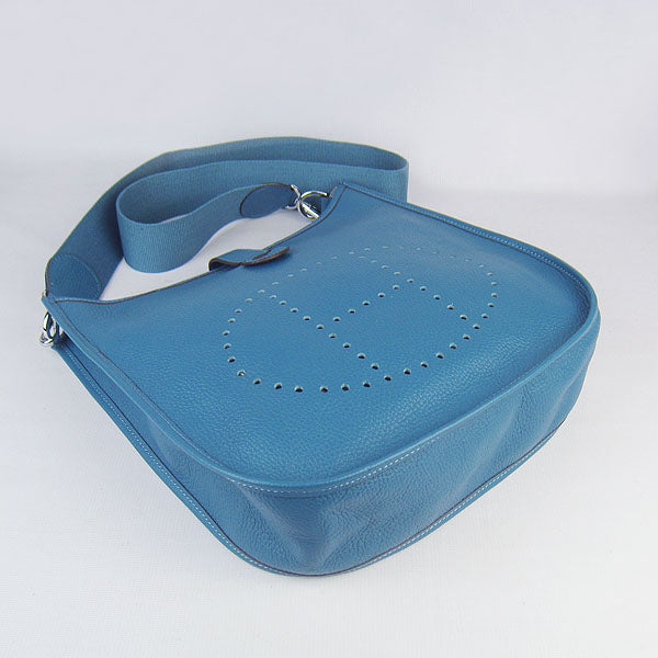 Hermes Luxury Evelyne I Handbag Blue Silver Travel Bag