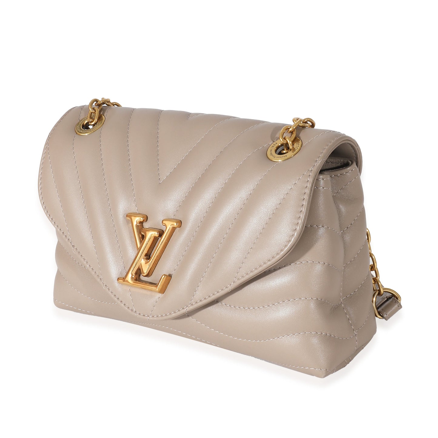 Louis Vuitton Taupe New Wave MM Leather Calf Chain Handbag Chain Mm