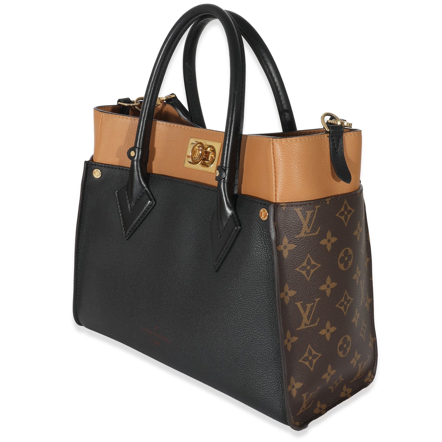 Louis Vuitton On My Side MM Monogram Calfskin Black Handbag