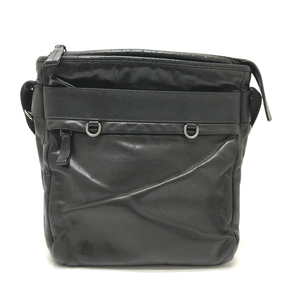 Shoulder Bag Messenger Mens Leather Black