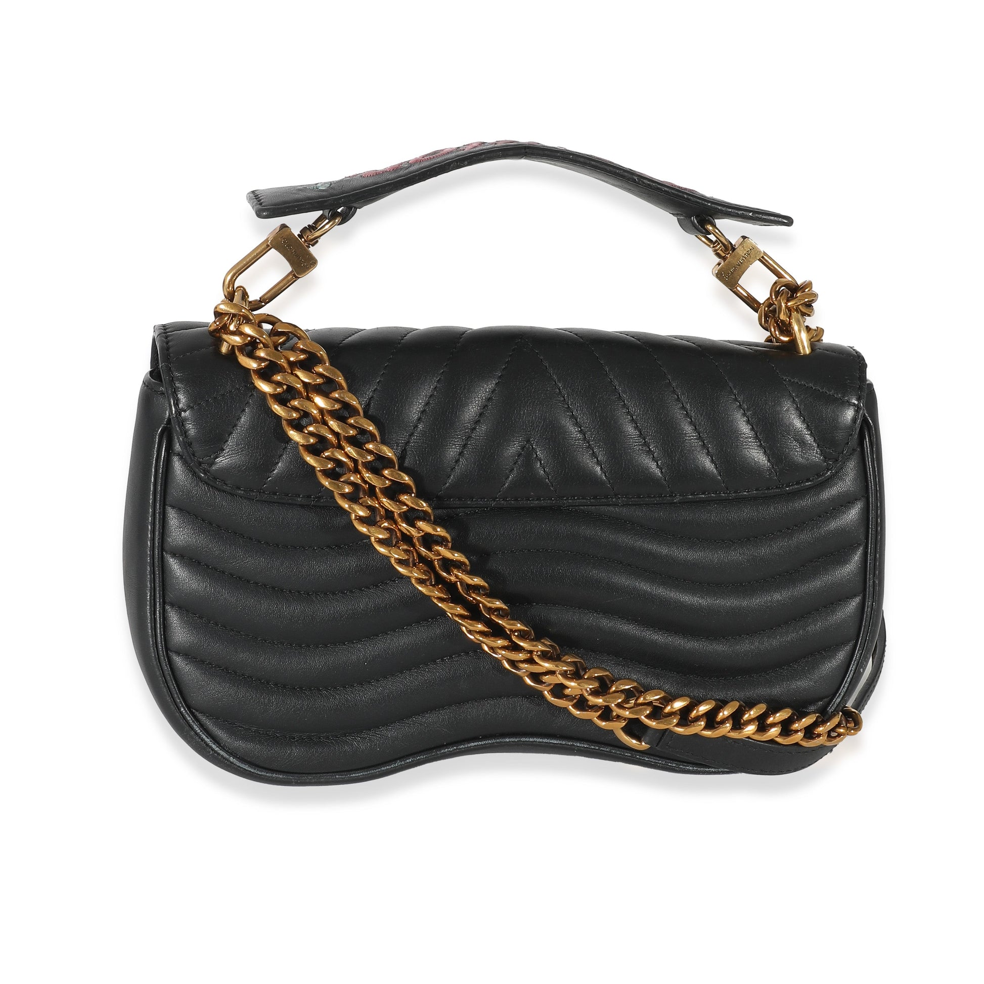 Louis Vuitton Patches New Wave MM Calfskin Black Chain Handbag
