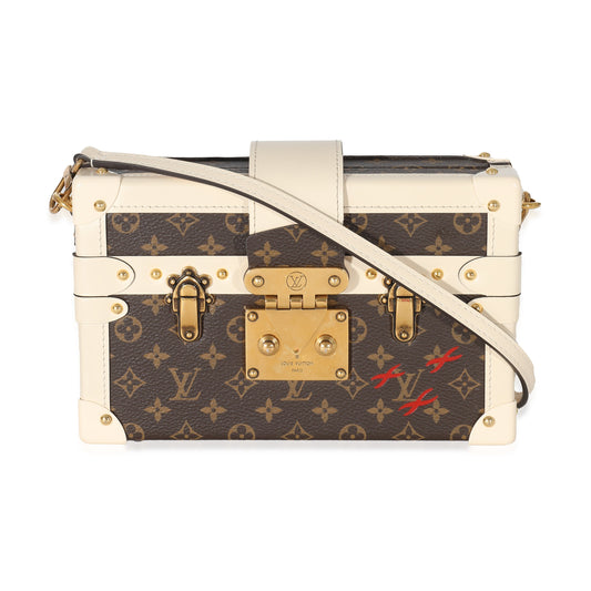 Louis Vuitton Creme Petite Malle Monogram Canvas Handbag