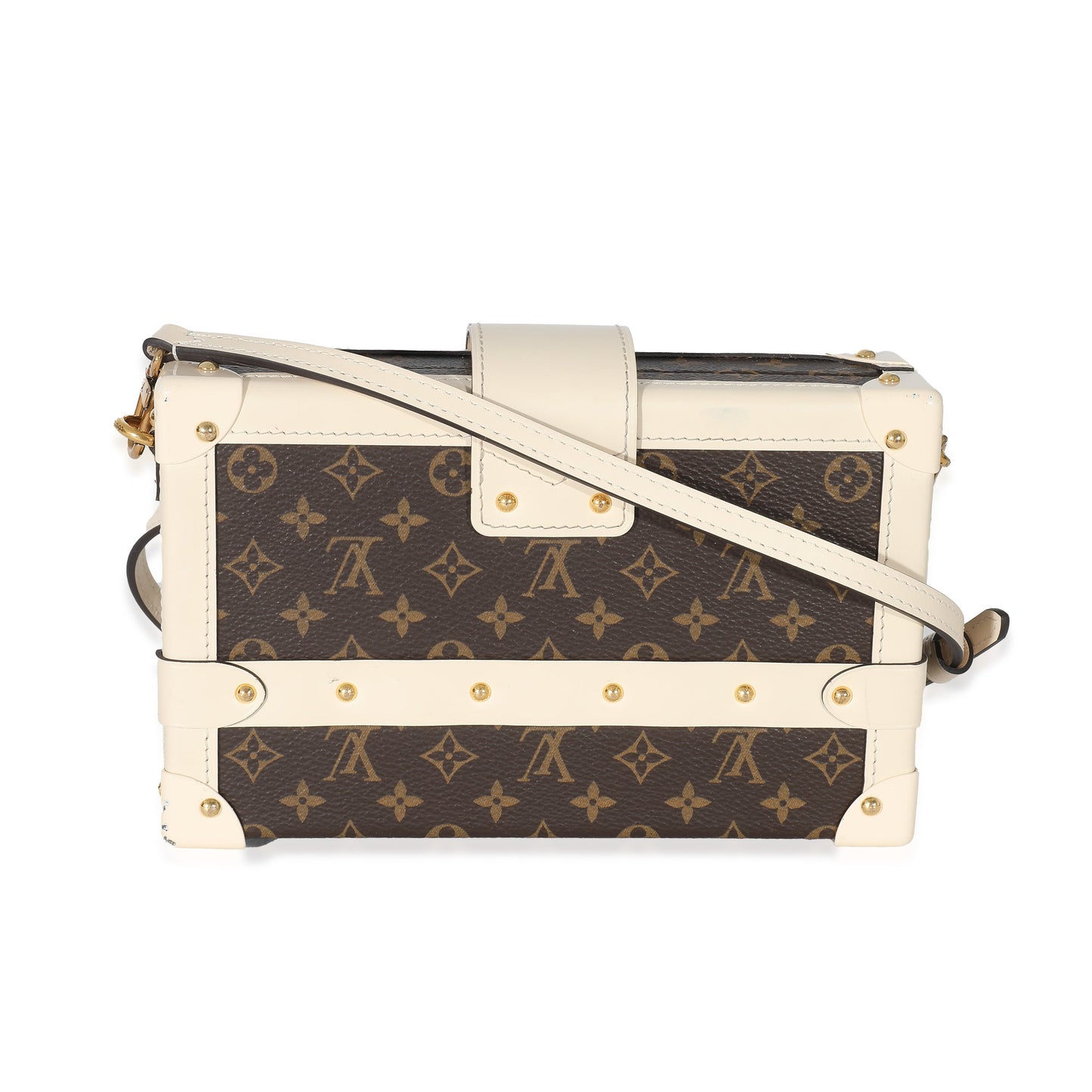 Louis Vuitton Creme Petite Malle Monogram Canvas Handbag