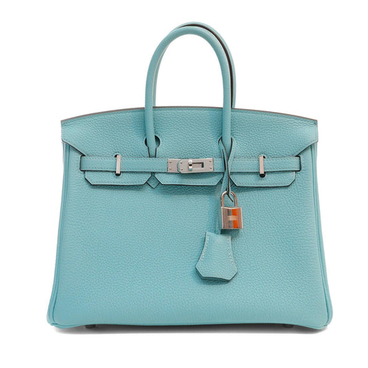 Hermes Robin Egg Togo W Palladium Hardware Handbag Blue Travel Bag