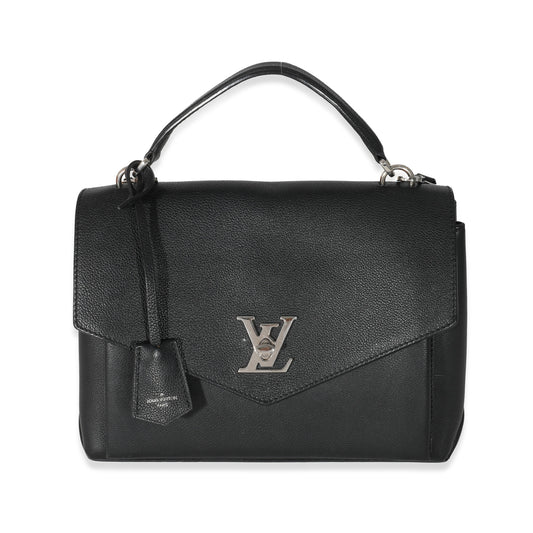 Louis Vuitton MyLockMe Calfskin Black Satchel Bag