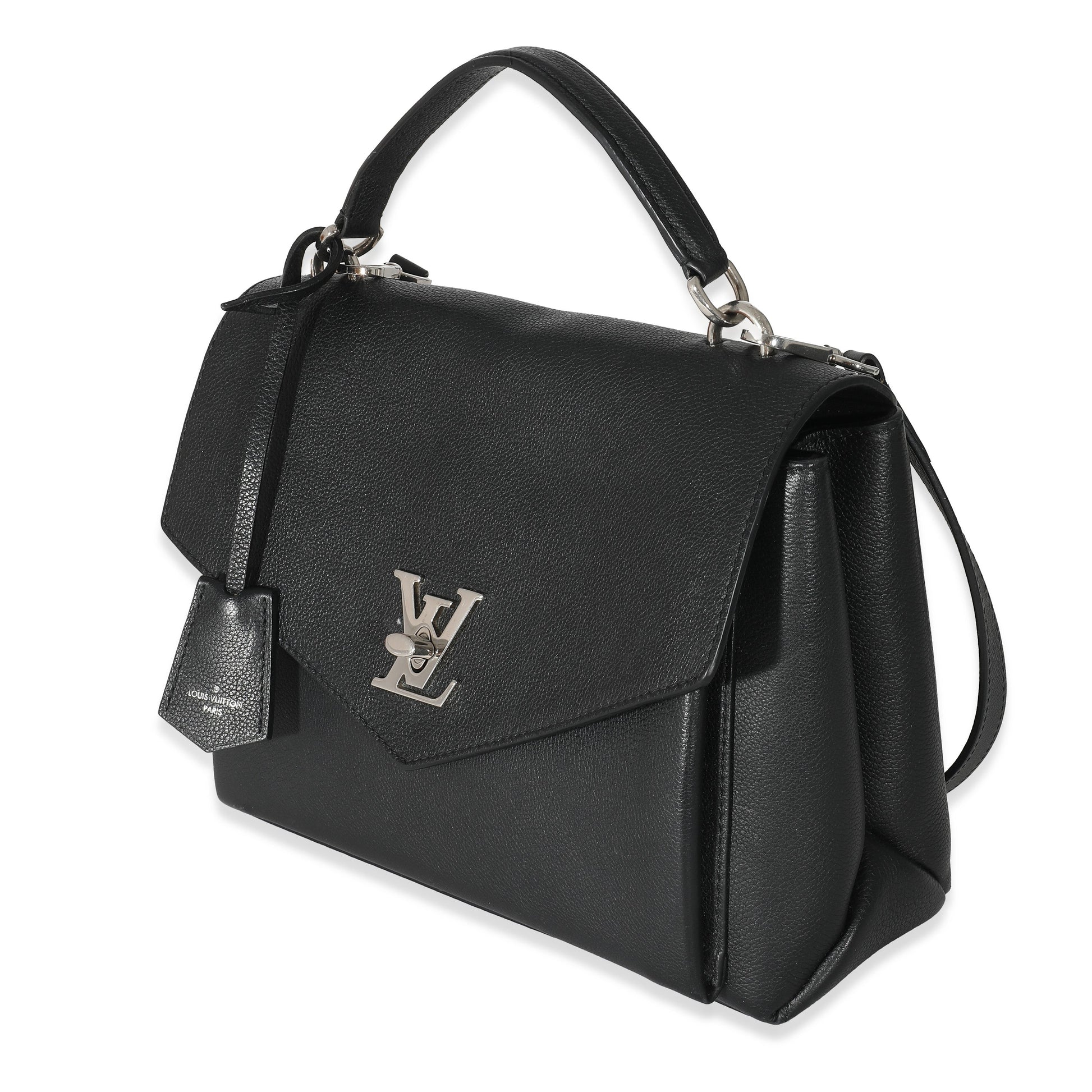Louis Vuitton MyLockMe Calfskin Black Satchel Bag