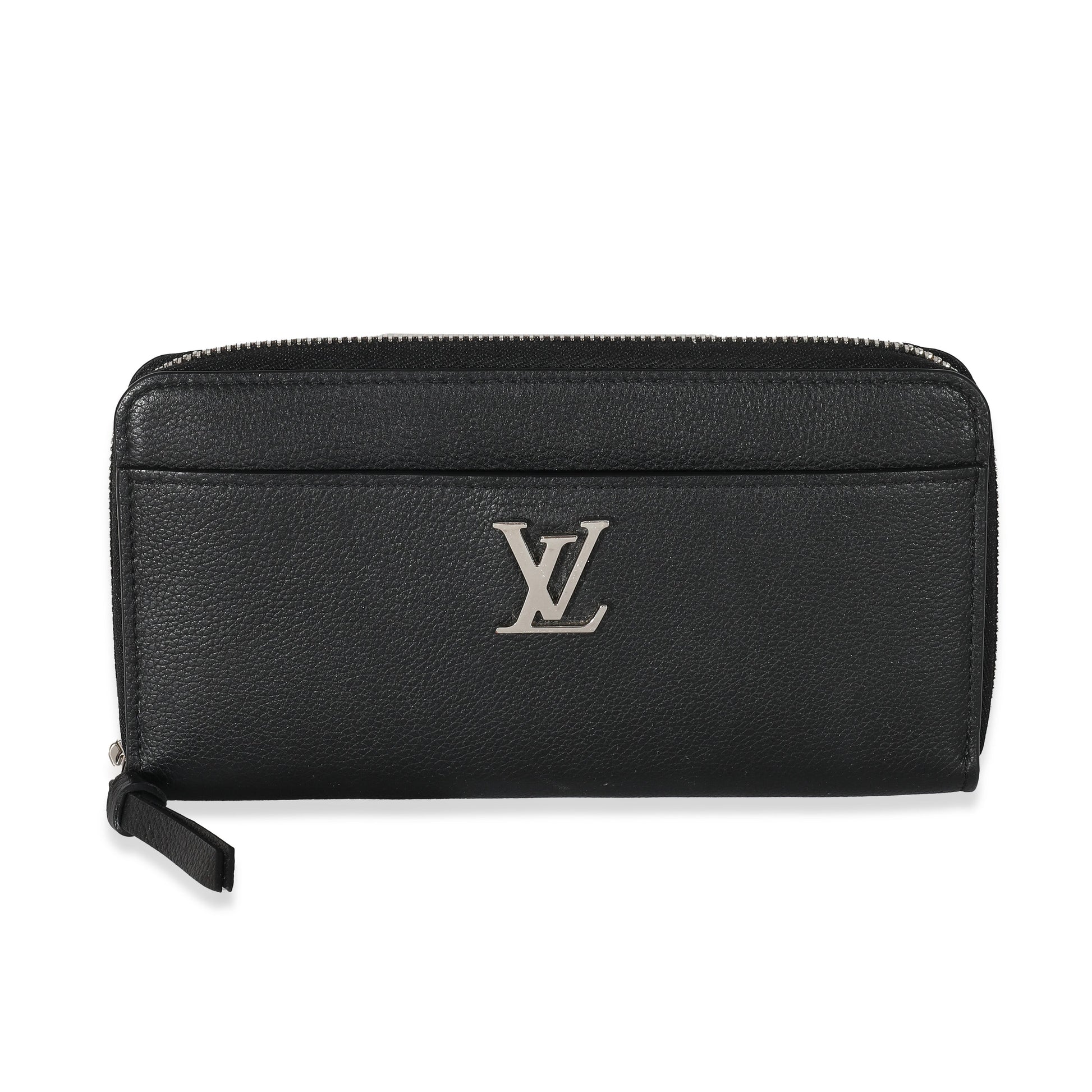 Louis Vuitton Supple Lockme Zippy Leather Calf Black Wallet Case