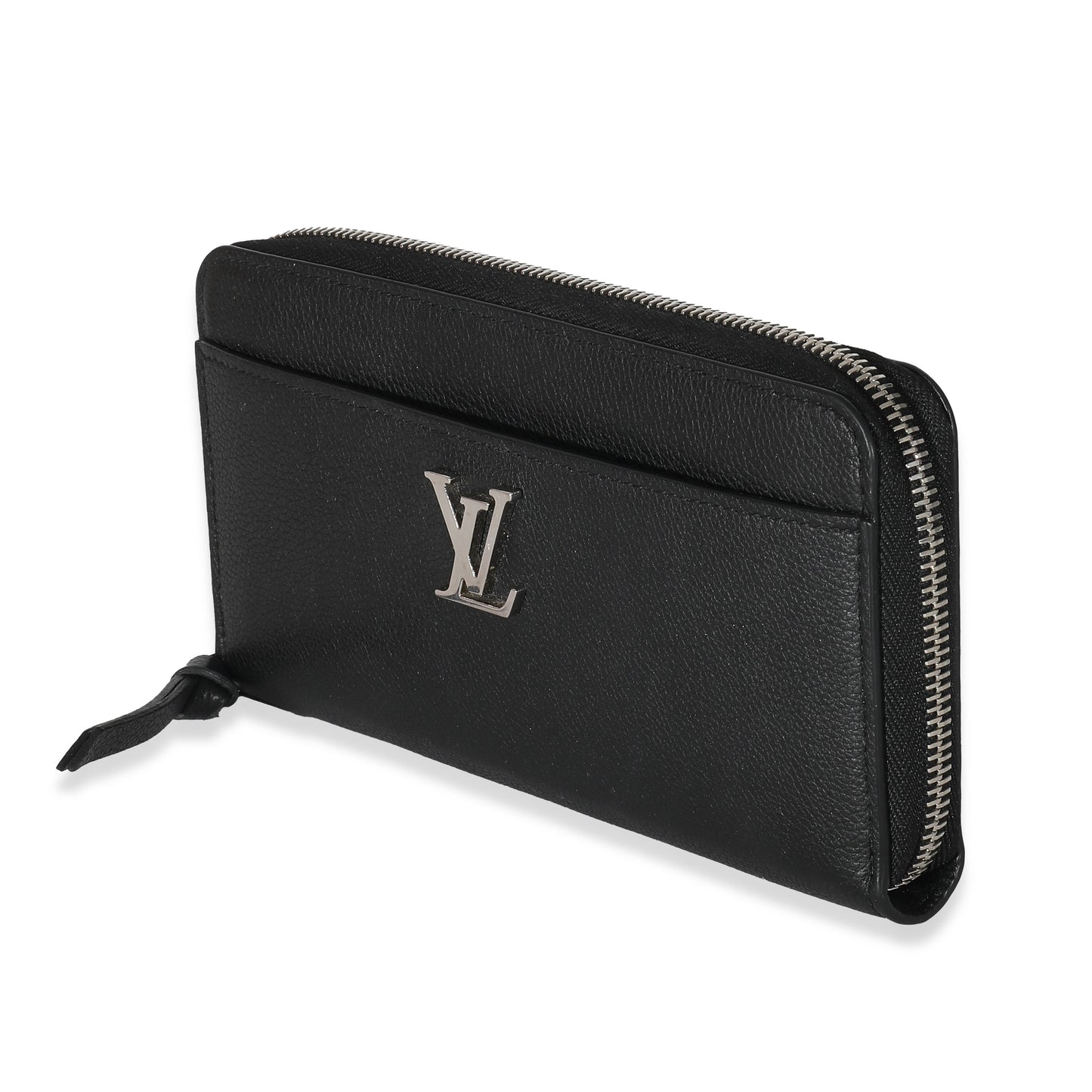 Louis Vuitton Supple Lockme Zippy Leather Calf Black Wallet Case