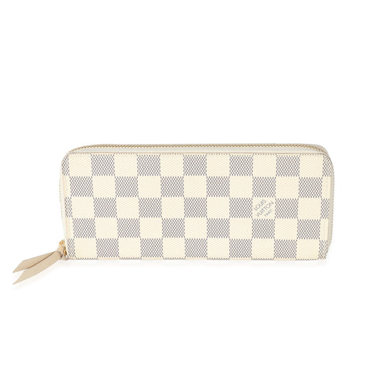 Louis Vuitton Damier Azur Clémence Canvas Wallet Case Clemence Wallet