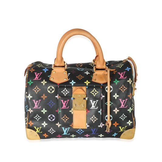 Louis Vuitton x Takashi Murakami Multicolore Speedy Monogram Canvas Black Handbag