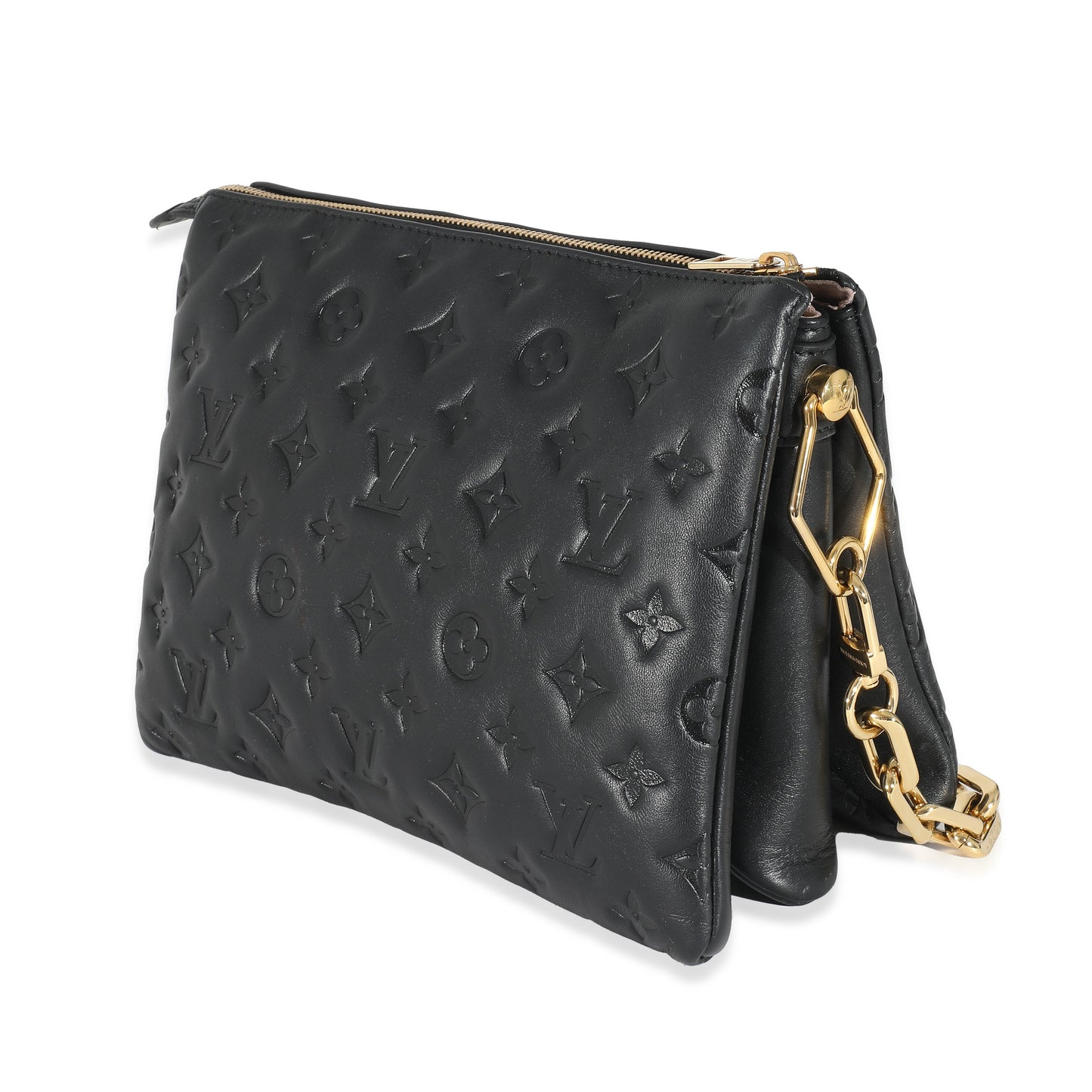 Louis Vuitton Puffy Coussin PM Lambskin Black Handbag