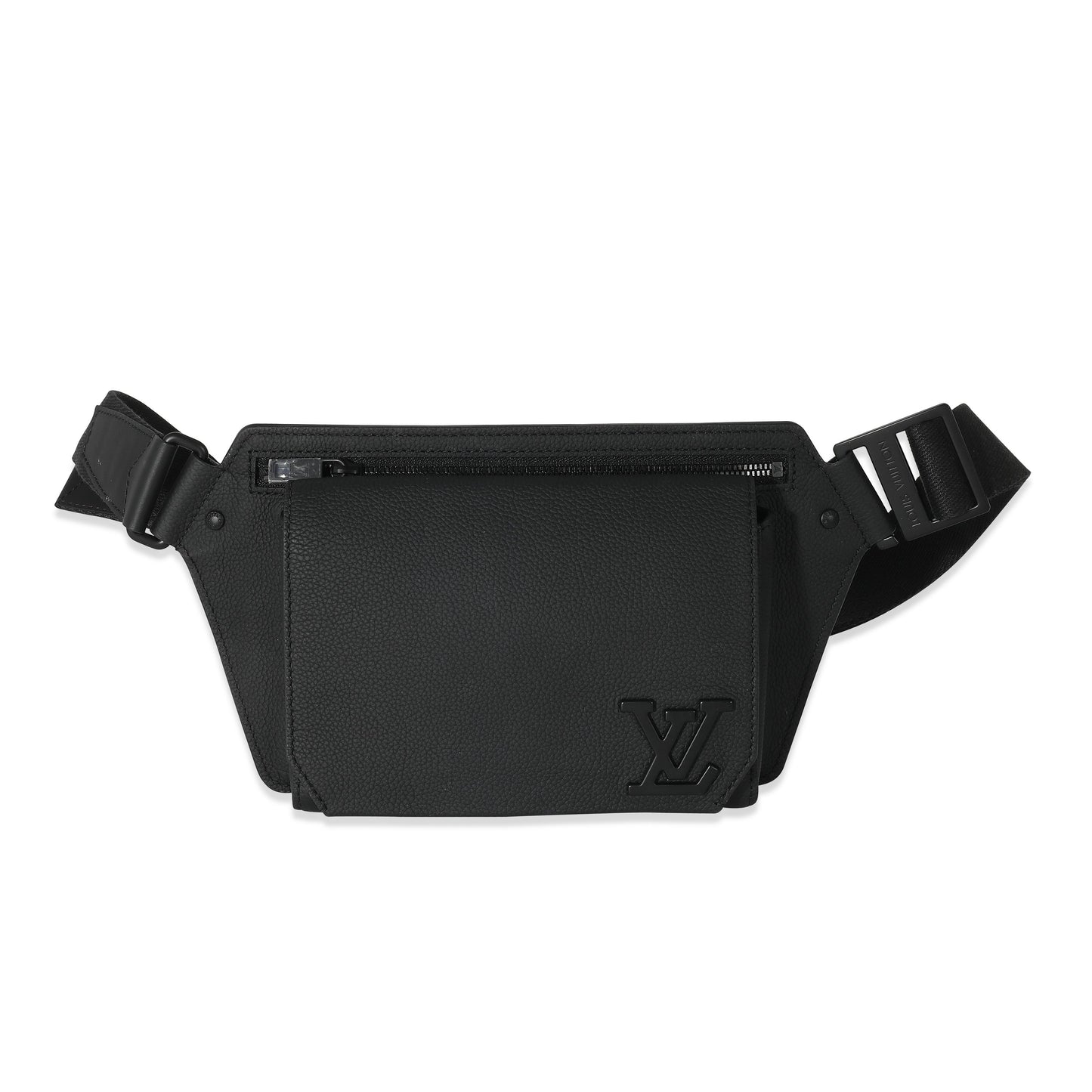 Louis Vuitton Grained Aerogram Takeoff Sling Calfskin Black Crossbody Bag
