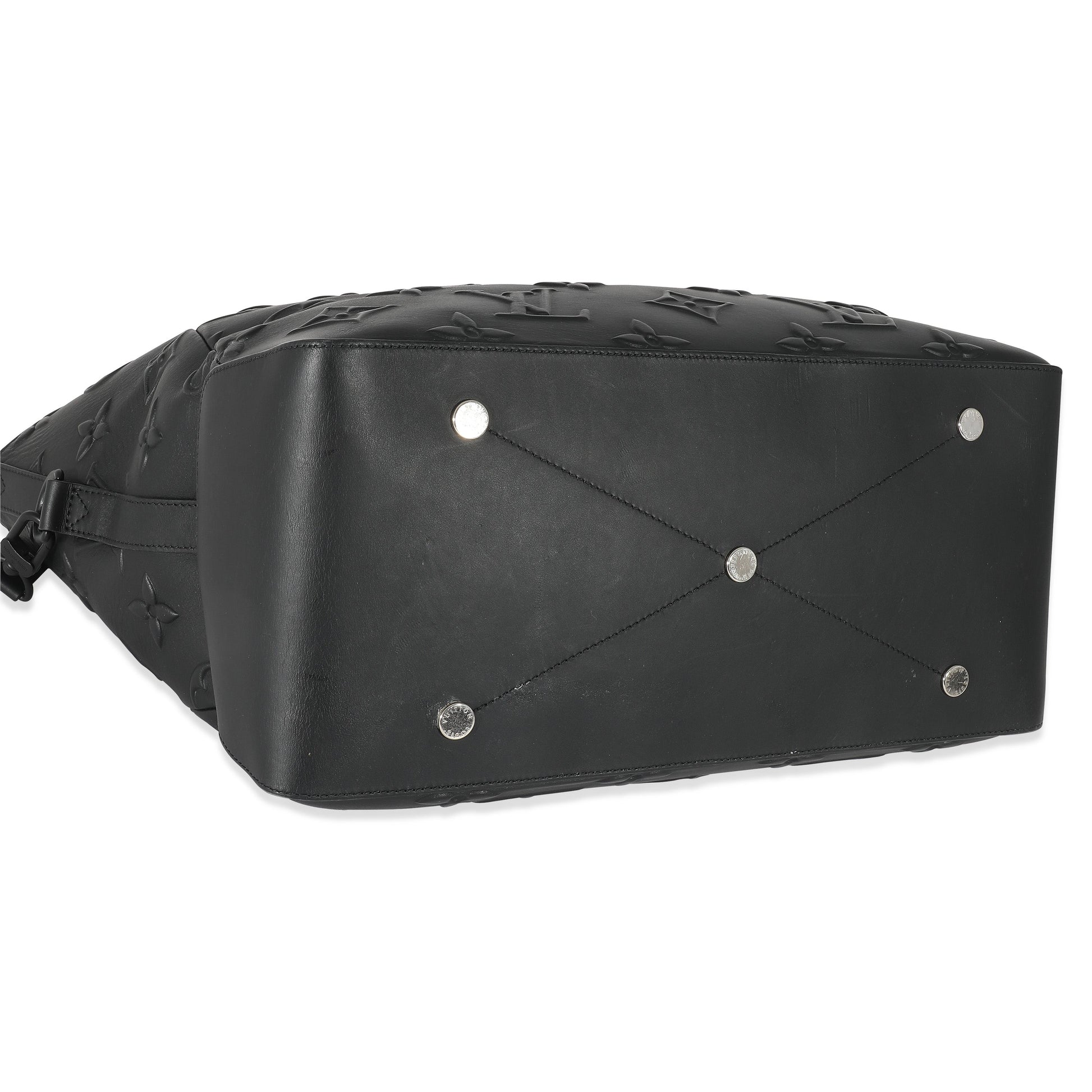 Louis Vuitton Cowhide Catwalk Steamer Monogram Black Tote Bag
