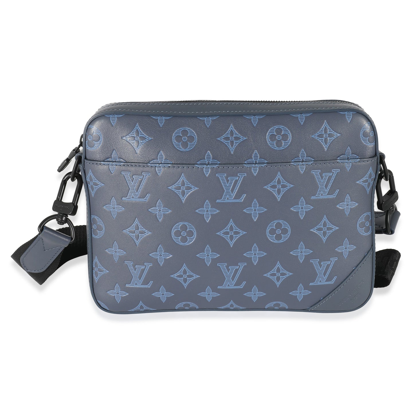 Louis Vuitton Shadow Duo Messenger Monogram Calfskin Navy Crossbody Bag