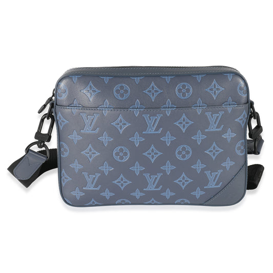 Louis Vuitton Shadow Duo Messenger Monogram Calfskin Navy Crossbody Bag