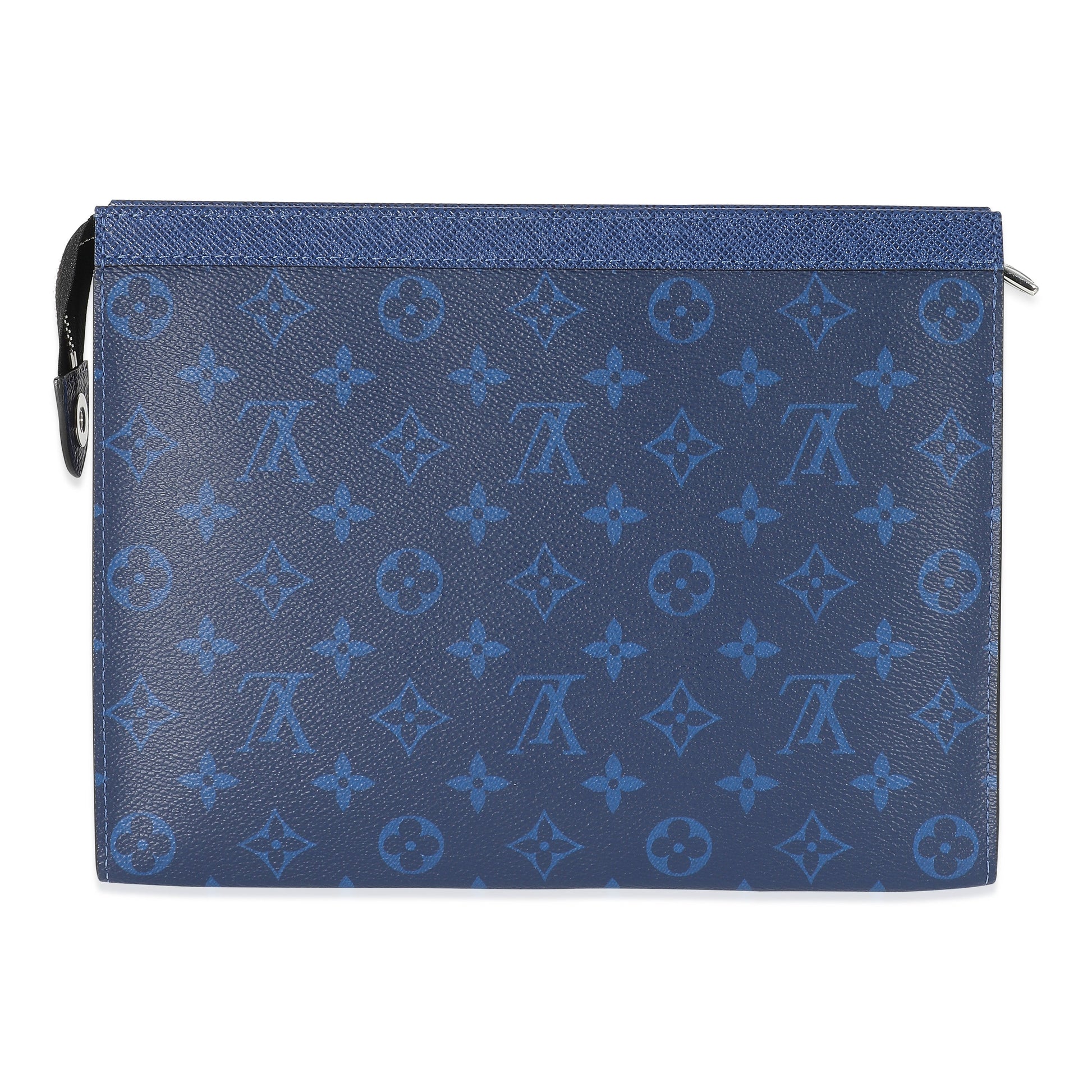 Louis Vuitton Taigarama Pochette Voyage MM Monogram Blue Clutch Bag