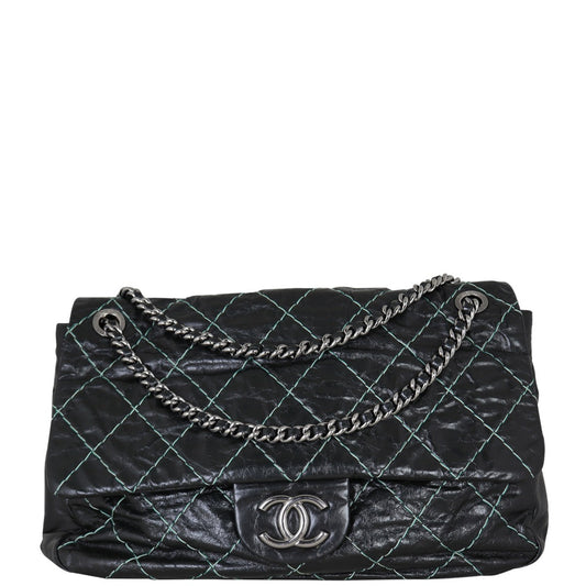 Chanel Double Stitch Jumbo Handbag Chain Flap