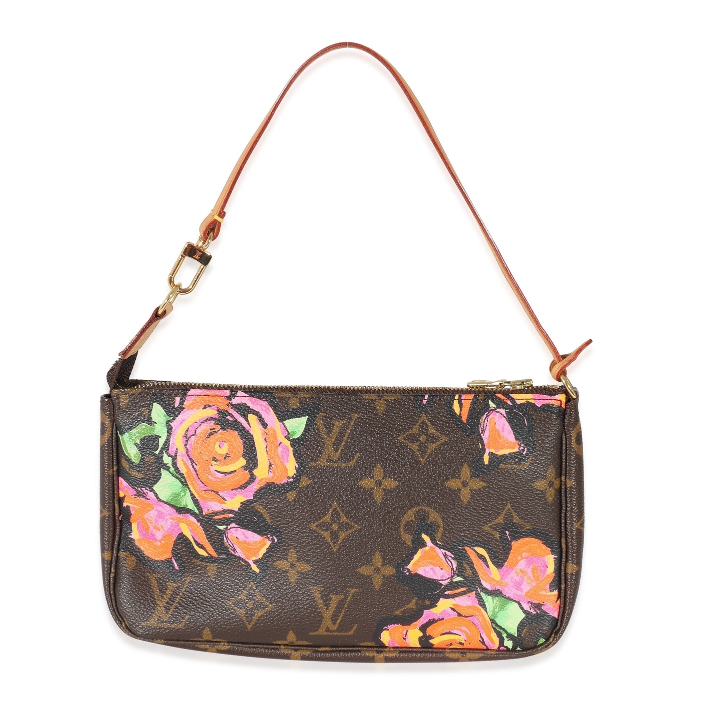 Louis Vuitton Roses Limited Edition Pochette Accessories Monogram Canvas Clutch Bag