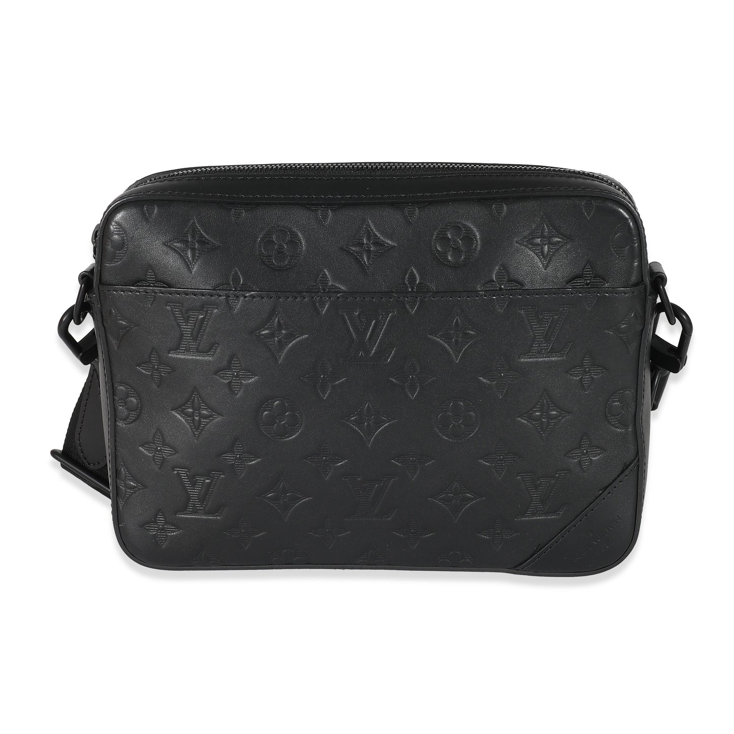 Louis Vuitton Shadow Duo Messenger Monogram Leather Black Crossbody Bag