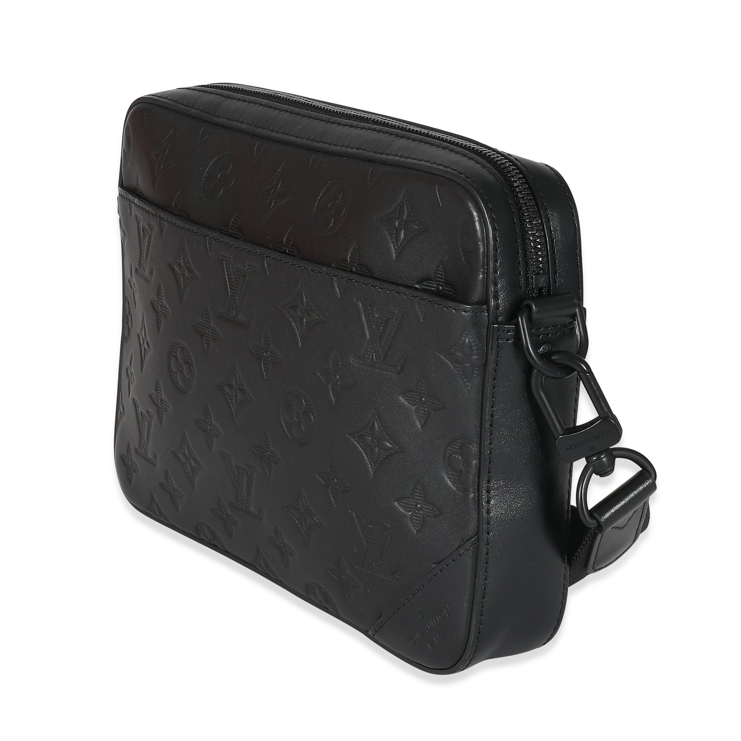 Louis Vuitton Shadow Duo Messenger Monogram Leather Black Crossbody Bag