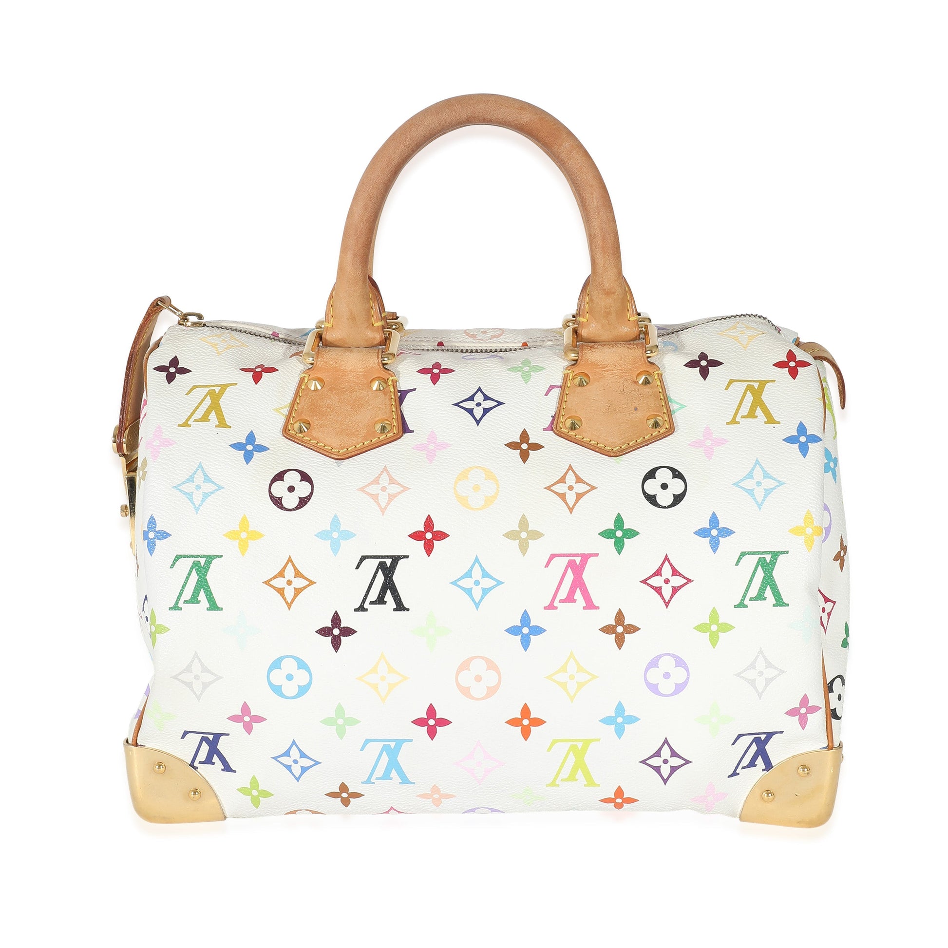 Louis Vuitton x Takashi Murakami Multicolore Speedy Monogram Canvas White Handbag