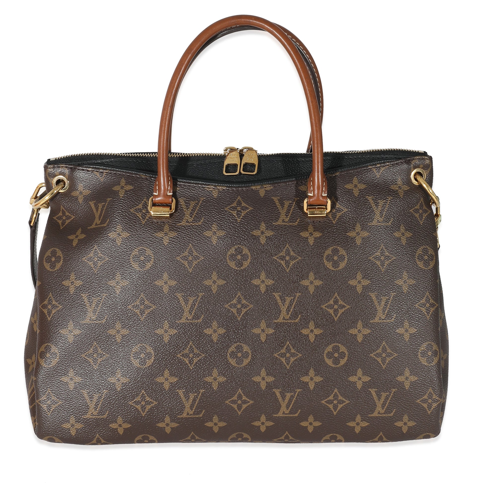 Louis Vuitton Pallas MM Monogram Canvas Black Handbag