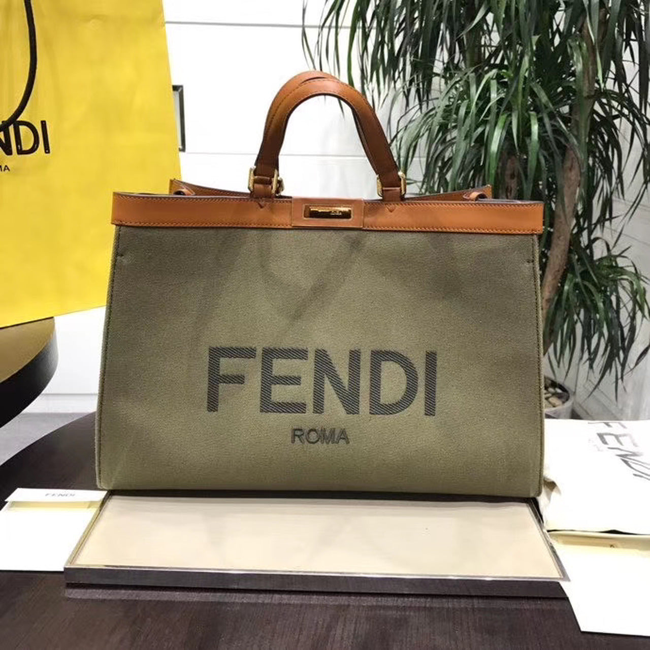 Fendi Top QualityTop Quality Peekaboo X- Canvas FF Shoulder Bag