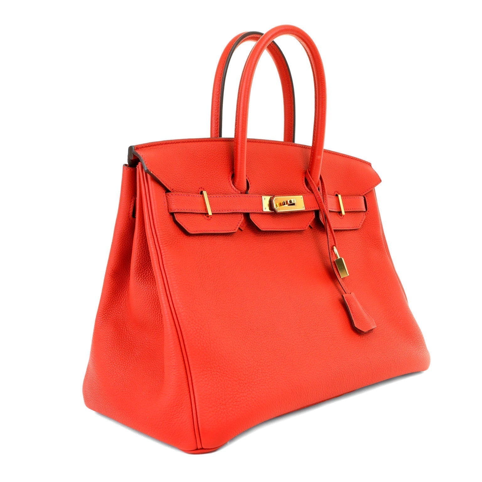 Hermes Vermillion Togo Birkin W Hardware Handbag Gold Travel Bag