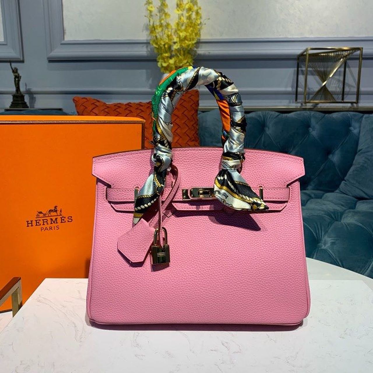 Top Quality Birkin Semi Handstitched With Toned Pink Gold Travel Bag