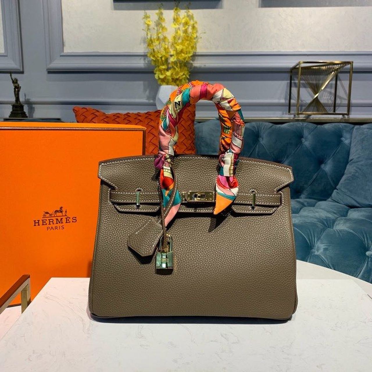 Top Quality Birkin Dark Grey Semi Handstitched Gold Travel Bag