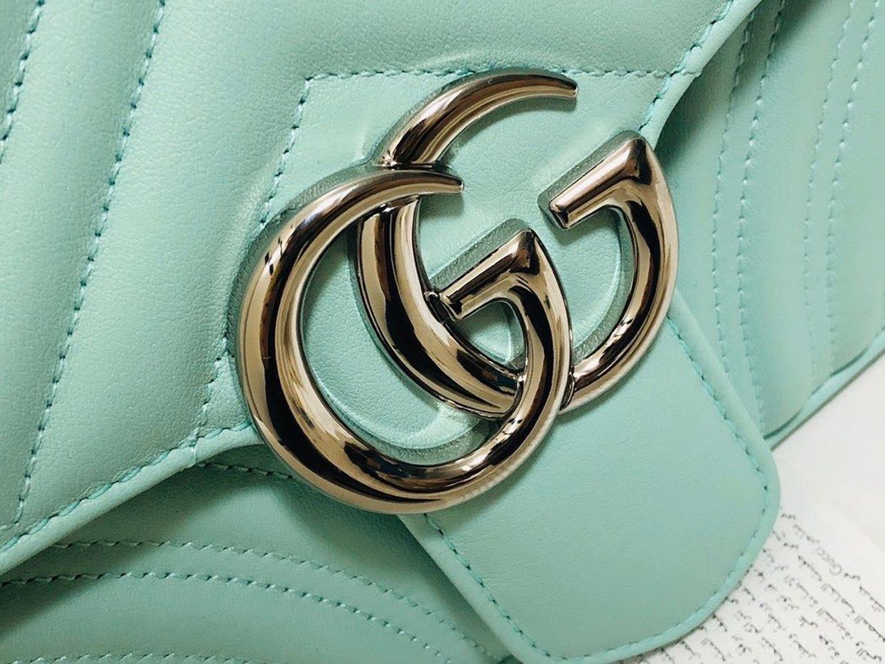 gg Marmont MatelassÃ© Mint MatelassÃ© Green Small Shoulder Bag