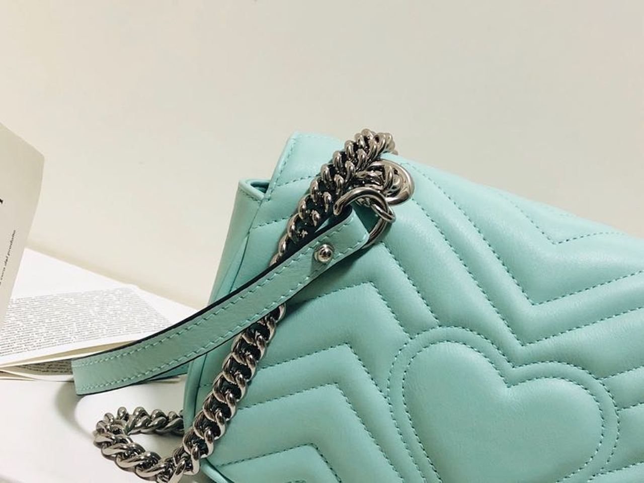 gg Marmont MatelassÃ© Mint MatelassÃ© Green Mini Bag