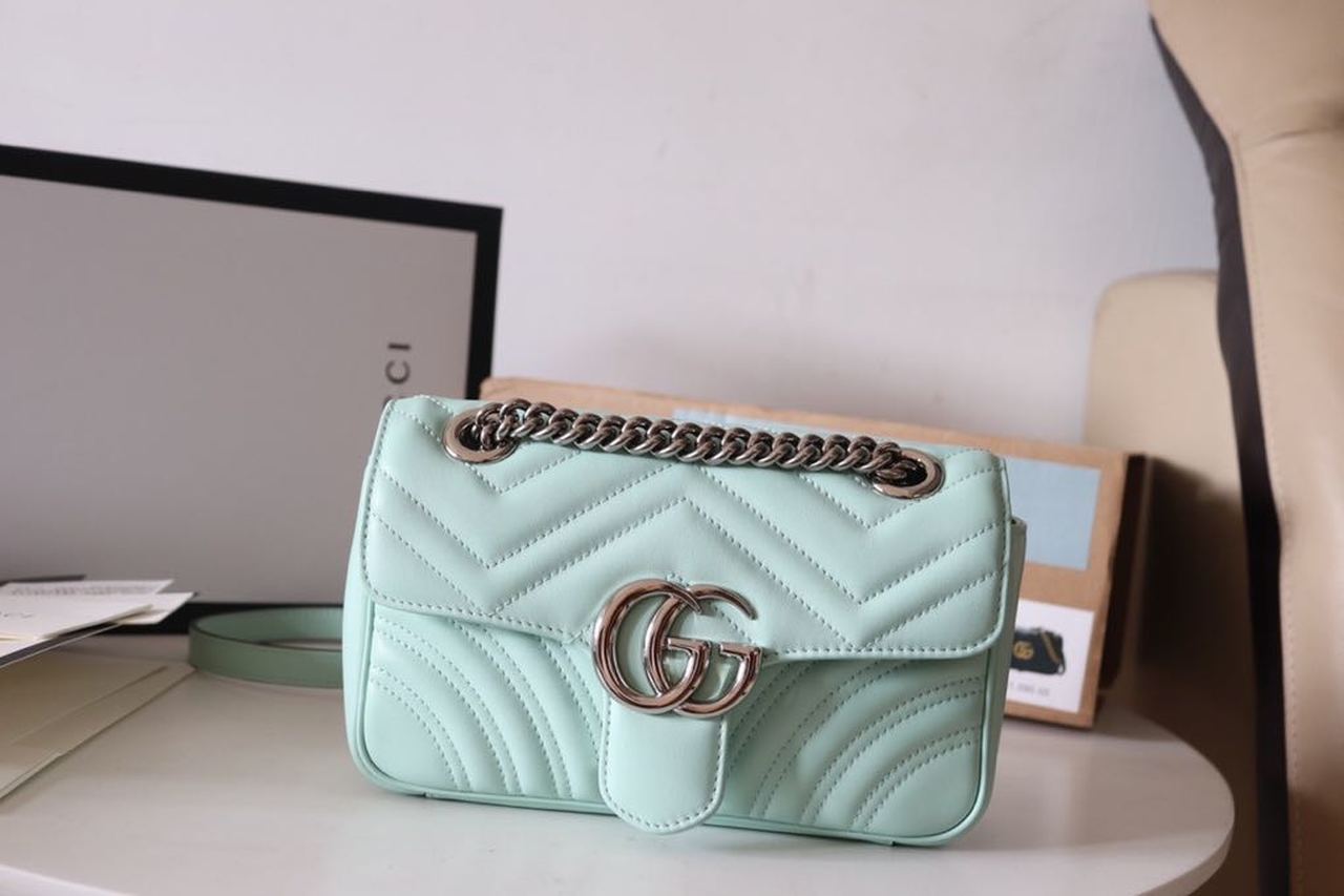gg Marmont MatelassÃ© Mint 8.5in Green Mini Bag
