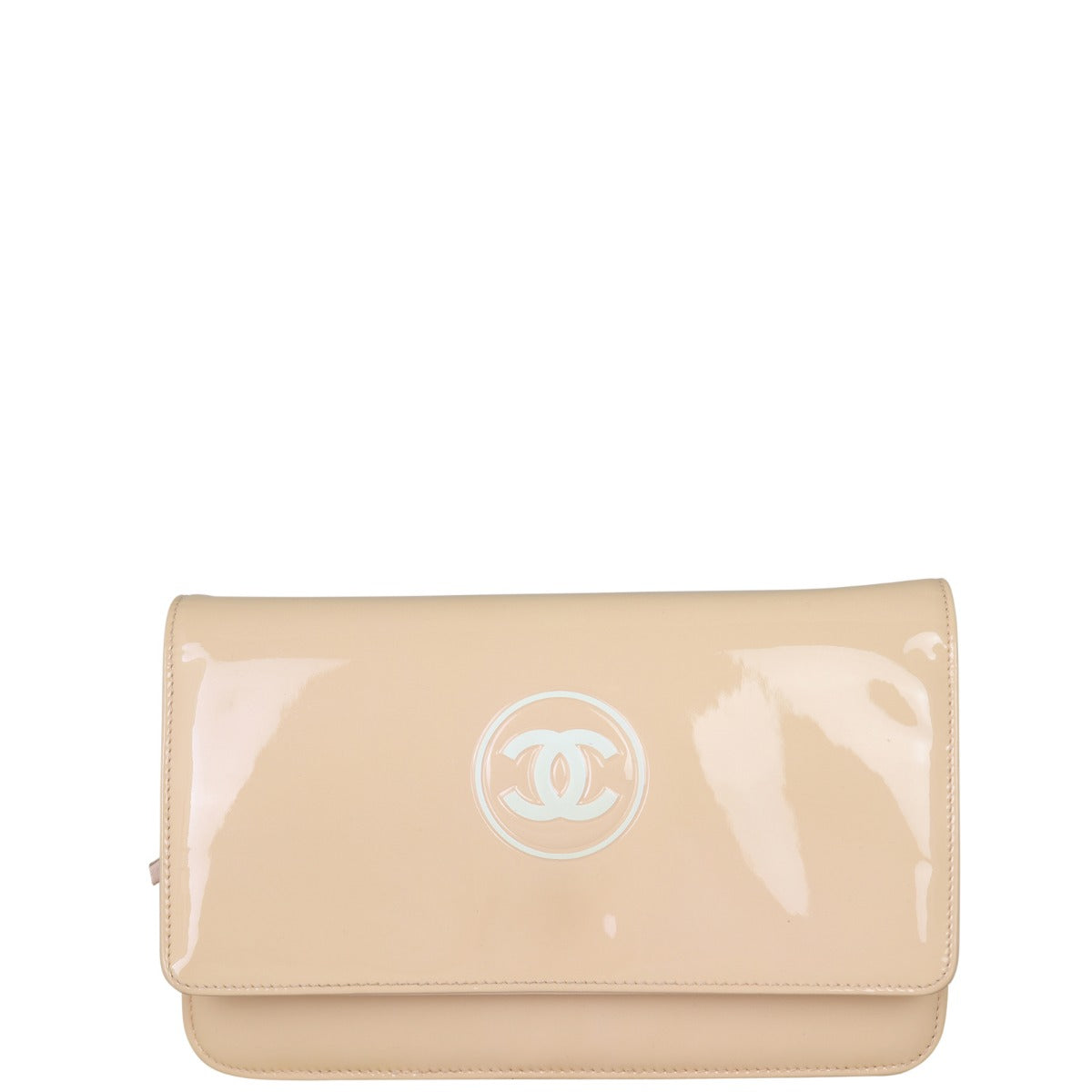 Chanel Wallet on Patent Peach Handbag Pink Chain