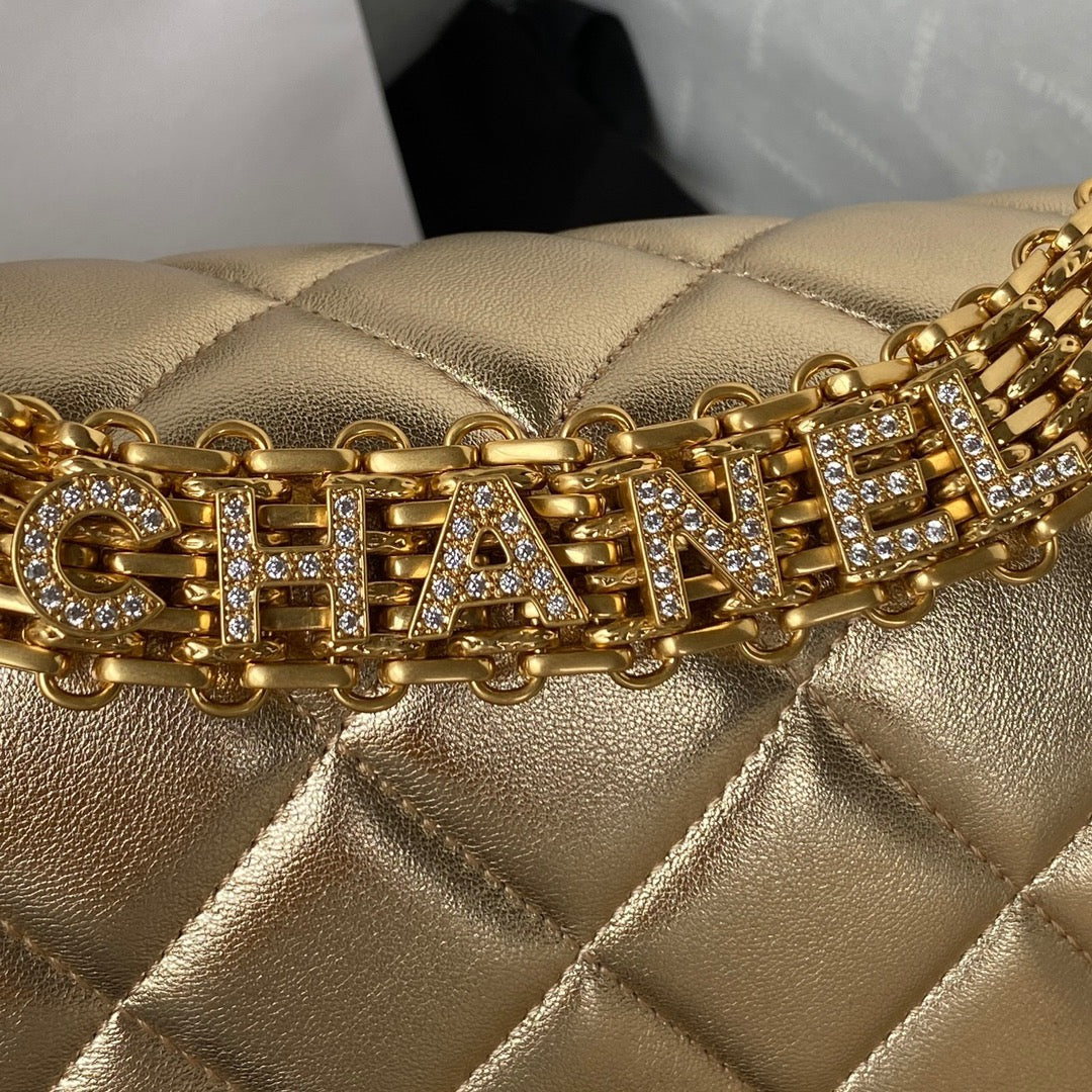 CHLFlap 15cm 6in Gold Small Handbag