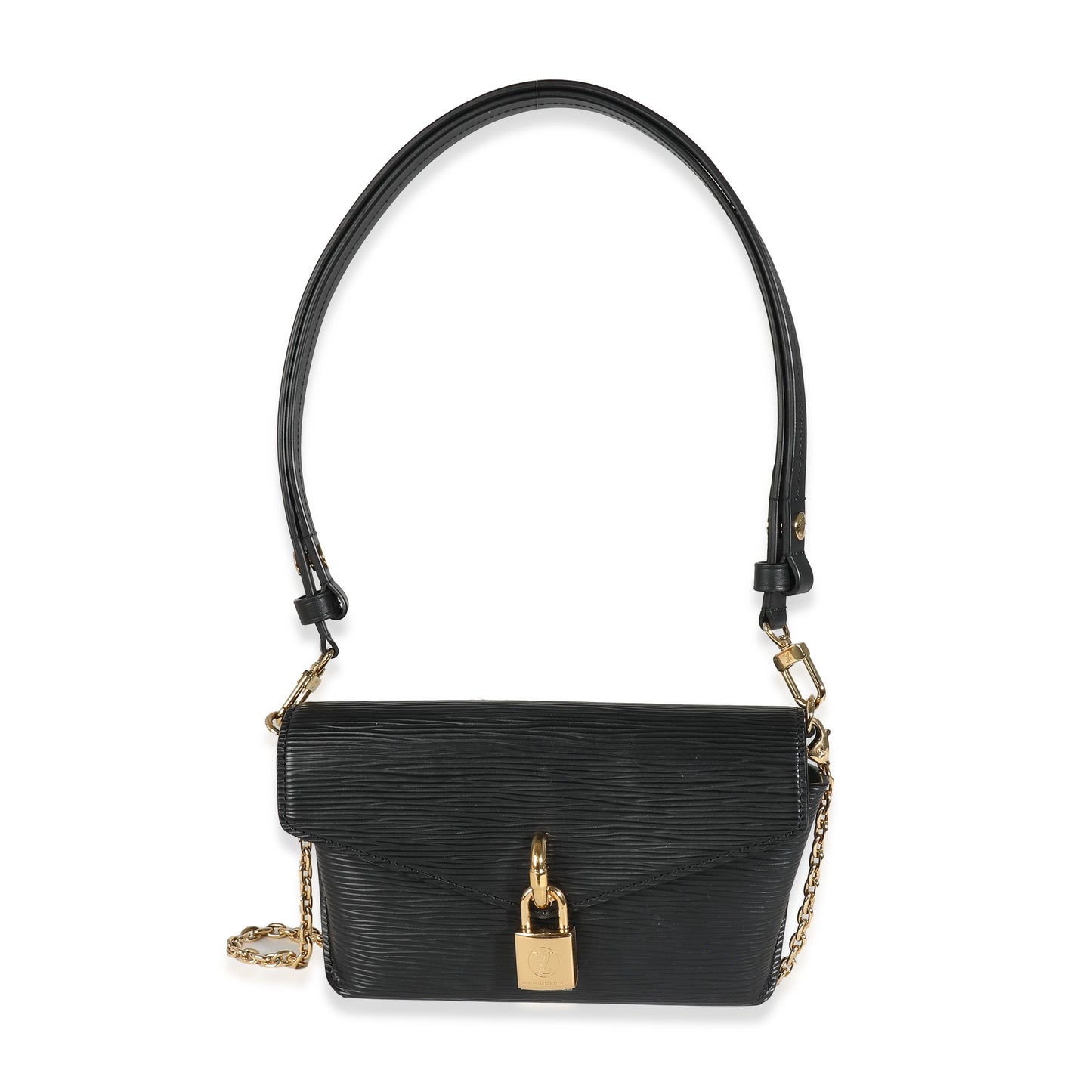Louis Vuitton Epi Padlock On Strap Black Handbag