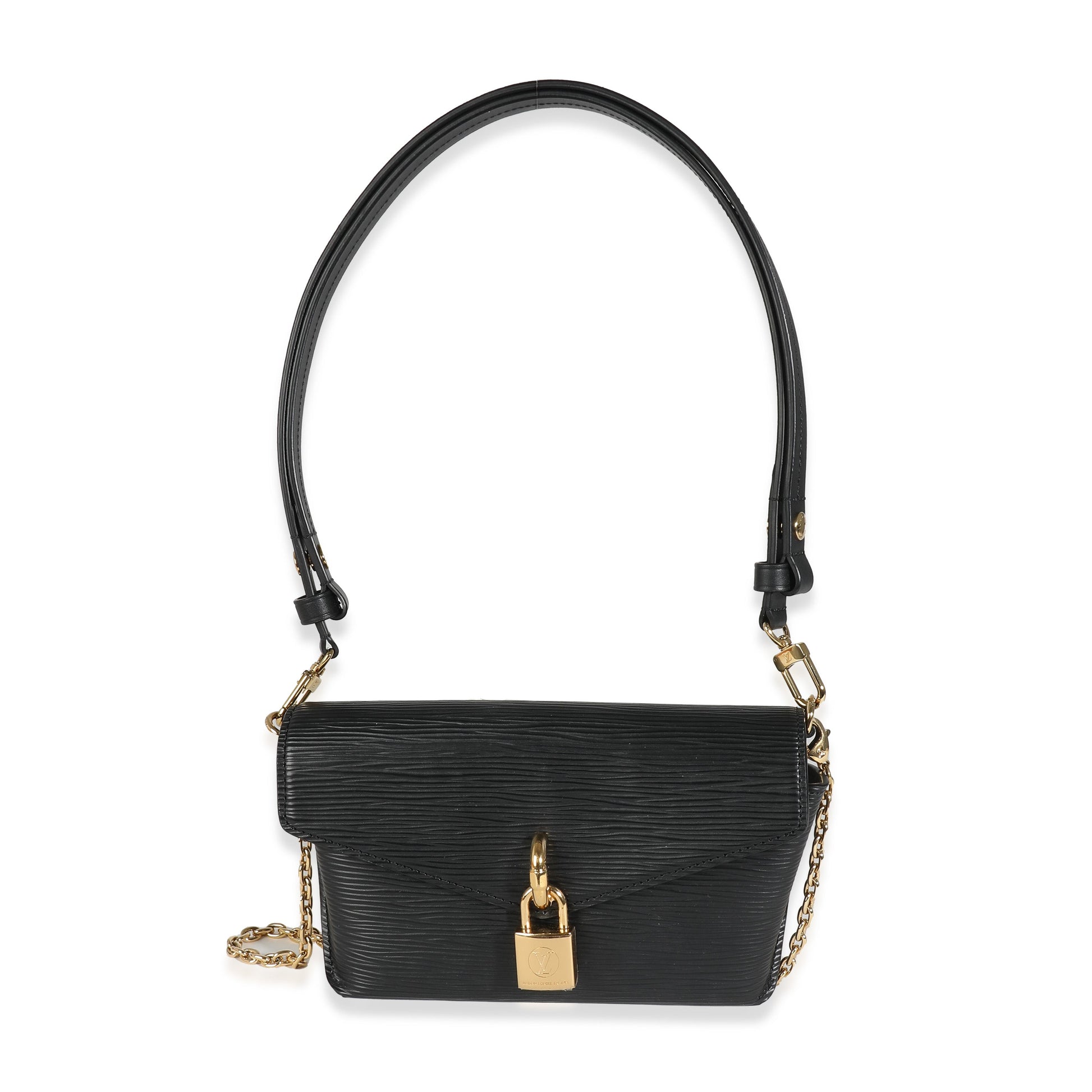 Louis Vuitton Epi Padlock On Strap Black Handbag